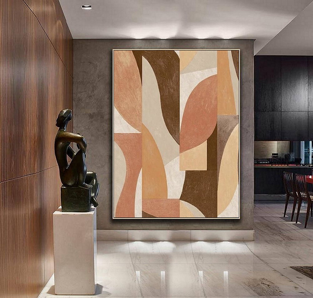 ABSTRACT PAINTING Large Canvas Art Unstretched Custom Painting Gray  Abstarct Minimalist Painting Wall Art Modern Art Oil Painting