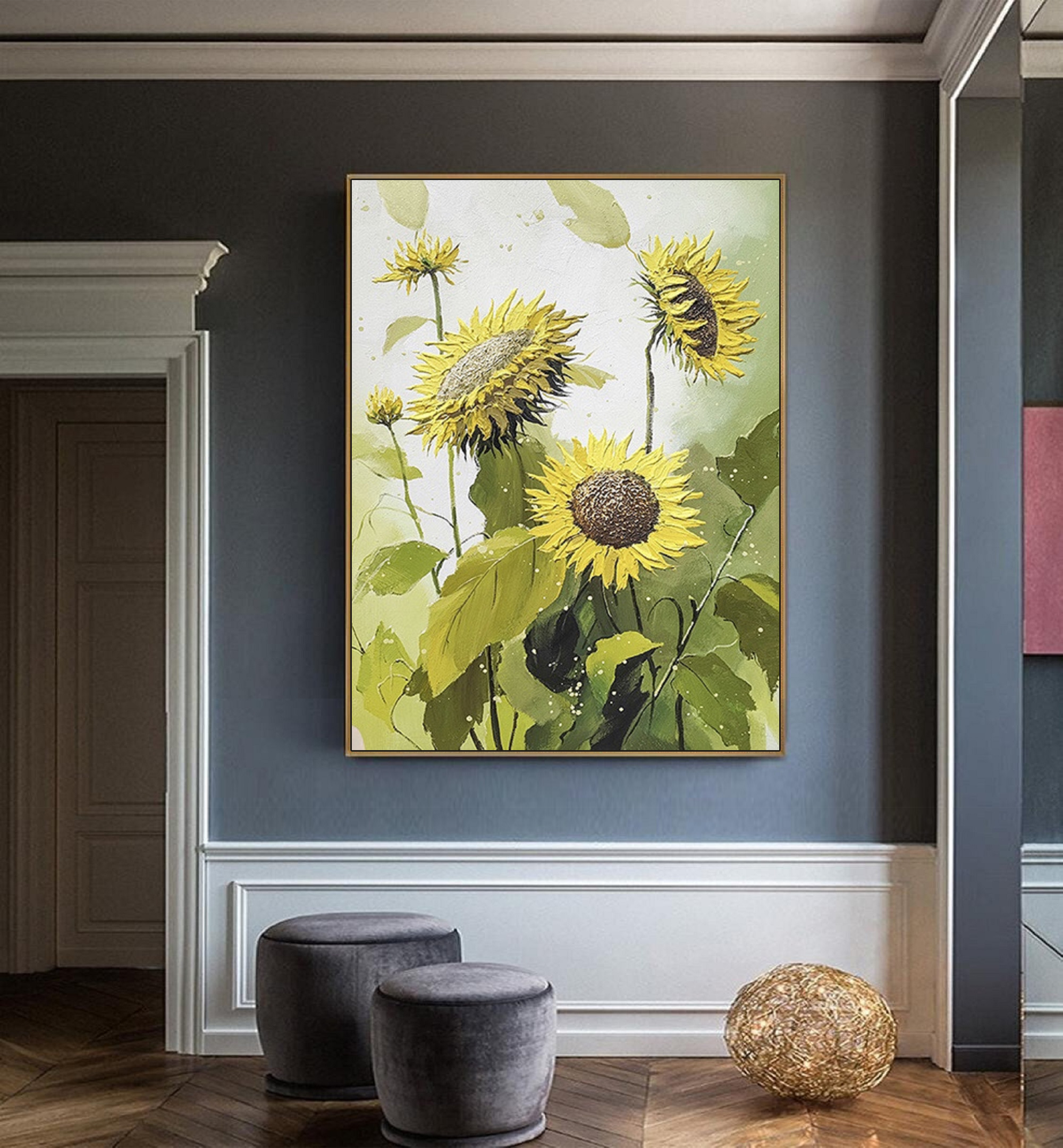 Canvas Art, Sunflowers Oil Paintings. Wall Pictures for Home