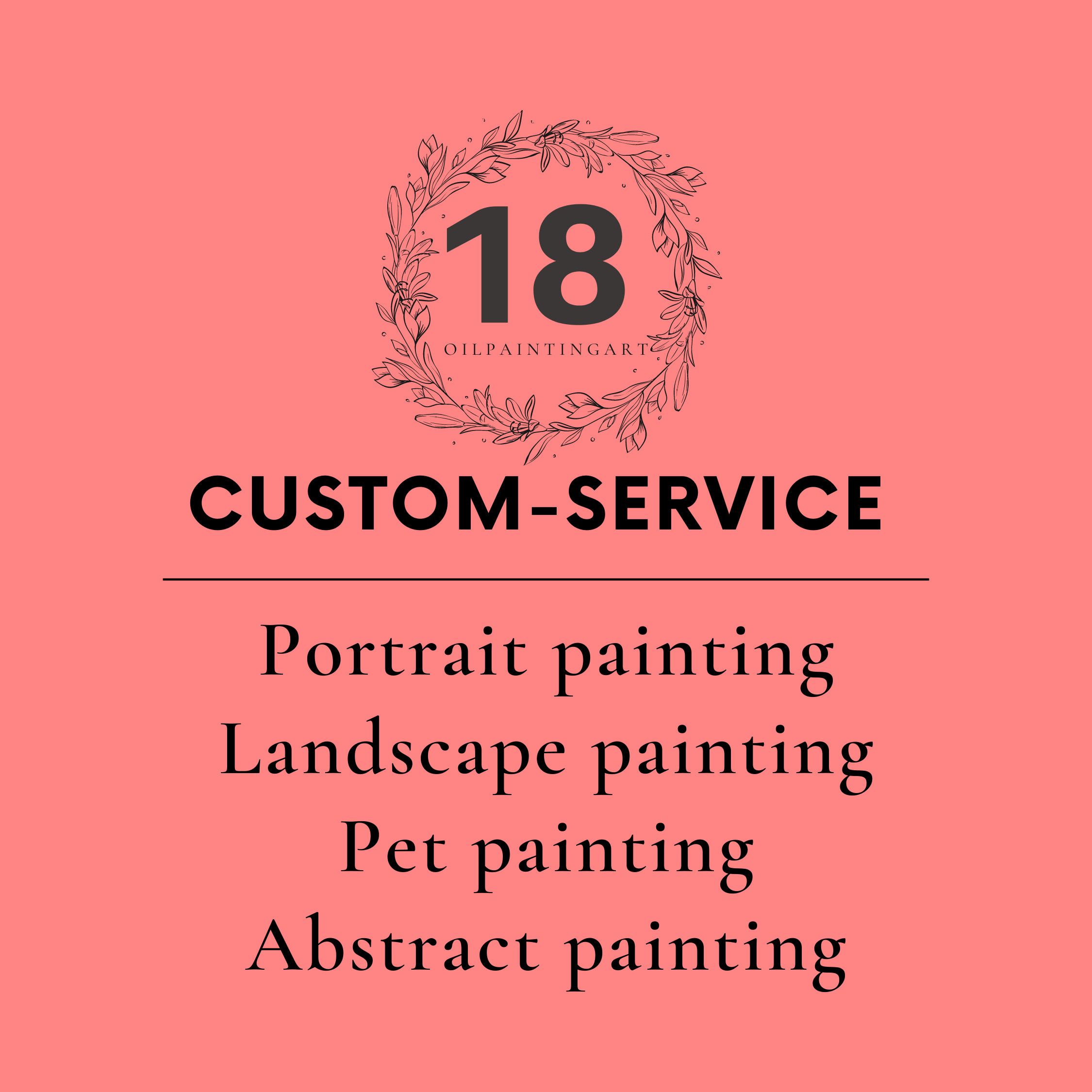 Custom painting service：Custom portrait,landscape,pet,abstract painting,custom painting of family