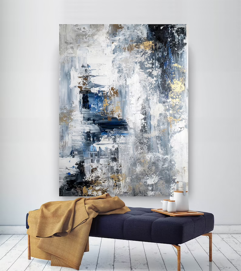 Large Original Abstract Painting,Modern Abstract Textured Wall Art,Oil Hand Painting,Office Wall Art